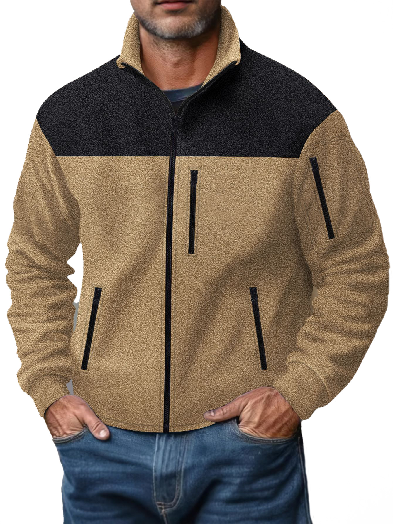 Streetwear Sweatshirts for Men Fleece Unisex High Quality Drop Shoulder Oversized Cardigan Hoodie