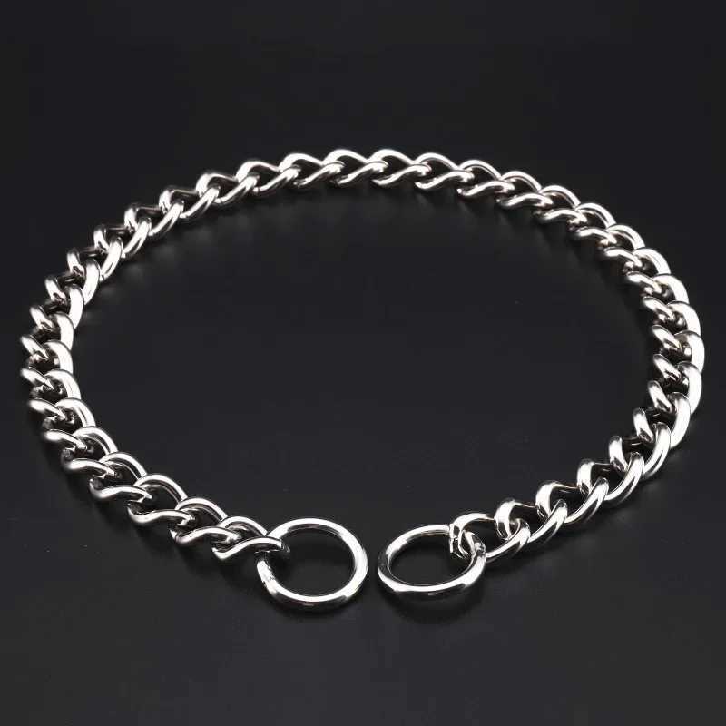 Metal Stainless Chain Dog Collar Silver Cuban Link Dog Slip Chain Choke Collar Steel Strong Slip Dog Collars for Pet X250129