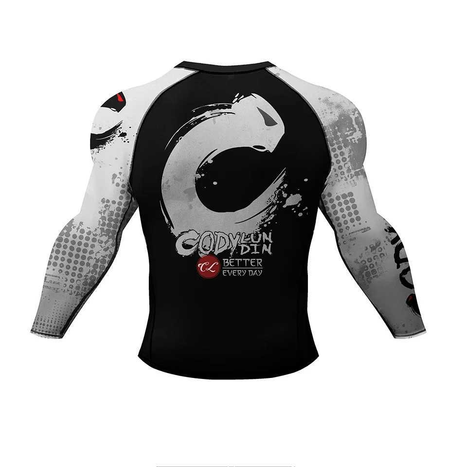 Jiu jitsu Rashguard Mens MMA Boxing T-shirt+Pants Set Compressed Rash Guard Sportswear Bjj Taekwondo Shirt Muay Thai Shorts X250129