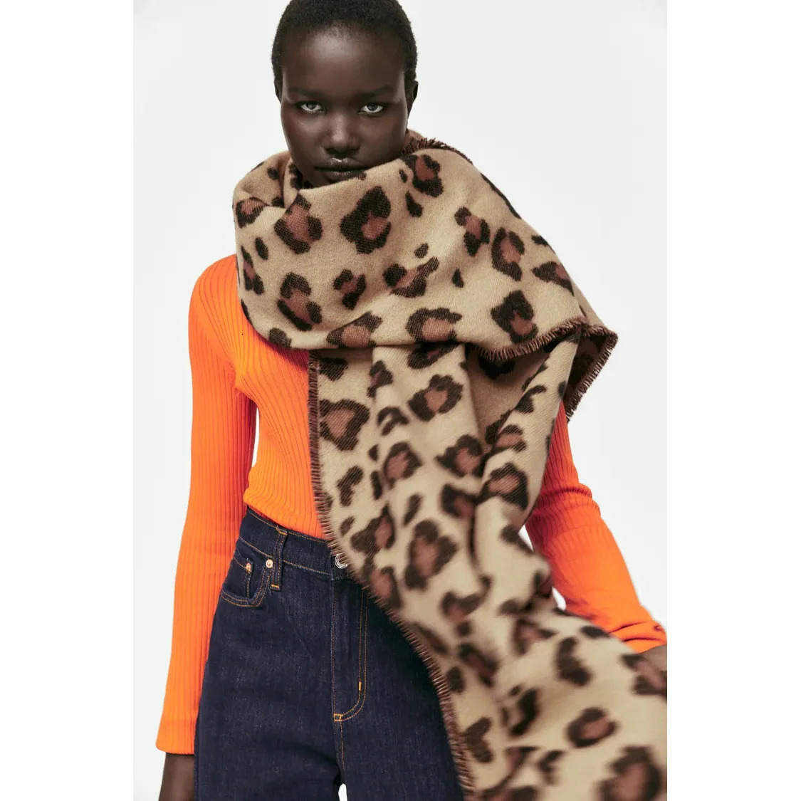Winter Scarf Women Cashmere Warm Pashmina Leopard Foulard Female Scarves Wraps Thick Soft Bufanda Short Tassels Shawl Long Stole 250120