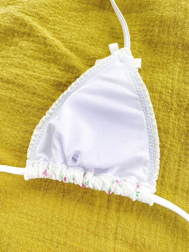 Print Bikini Set Triangle Swimwear Women Swimsuit Sexy Bikini Set Bandage Bathing Suits Two Piece Suit Biquini Push Up BeachwearXJ250120