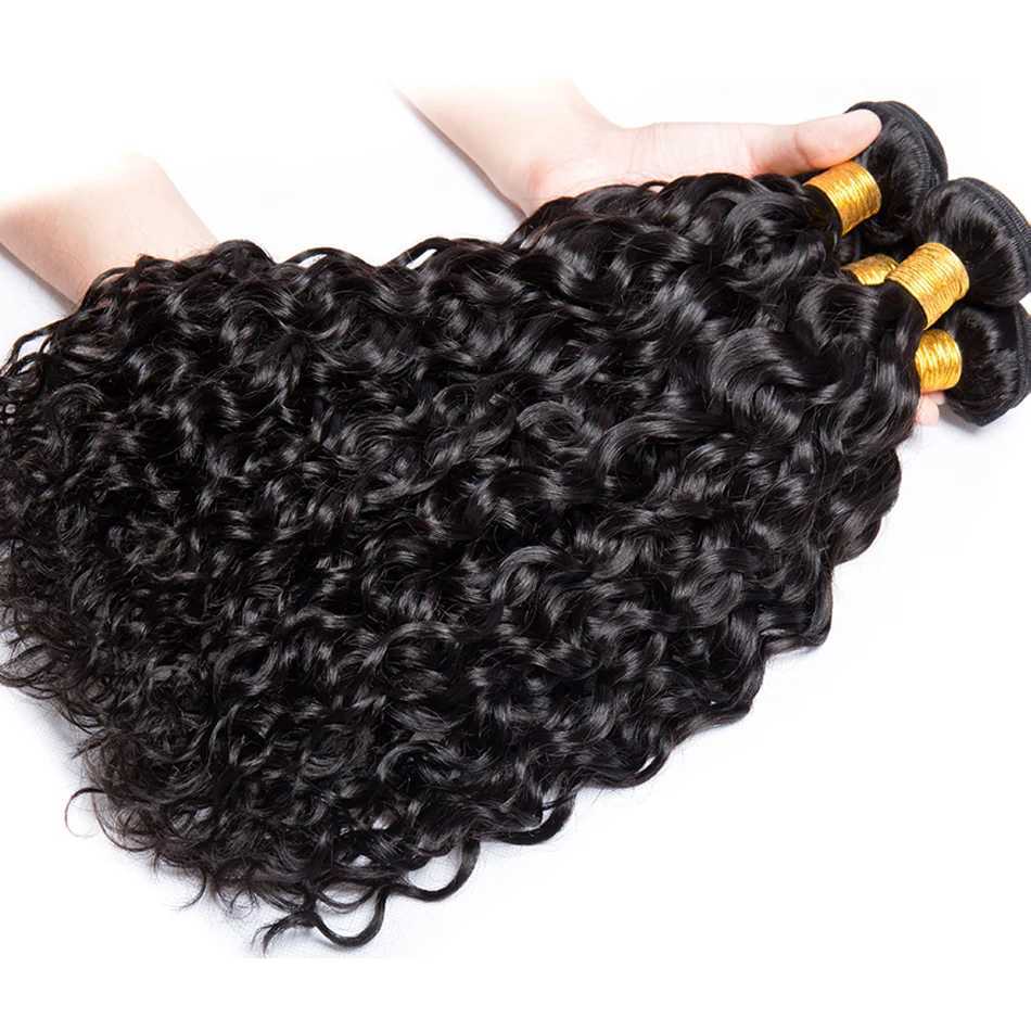 Indian Water Wave Bundles With Clo Wet and Wavy 12A Human Hair Bundles Remy Human Hair Weave 3Bundles With 13X4 FrontalXJ250120