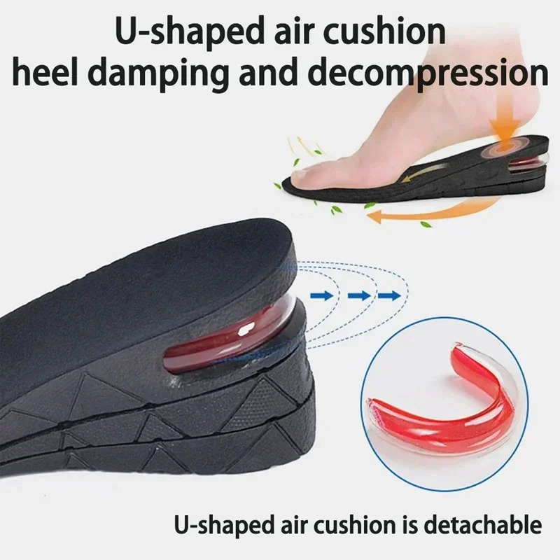 1Pair Height Increase Insole for Feet 3cm 5cm 7cm 9cm Variable Height Shoes Insoles Men Women Air Shock Absorbing Shoe Pads 250121