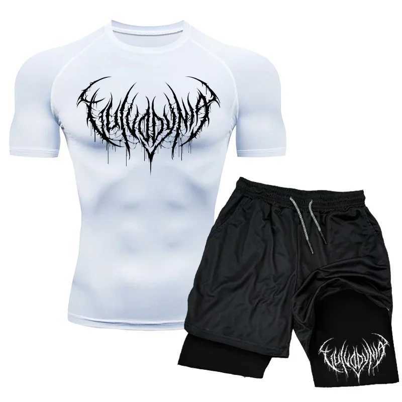 Compression T-Shirts+Shorts Sets For Men Quick Dry Rashguard Suit Gym Fitness Tight Running Training Tracksuit Shirts X250129