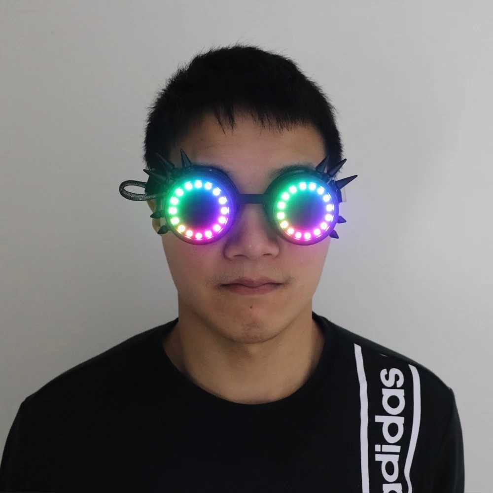Pixel Pro LED goggles Kaleidoscope lens with over 350 modes of strong light EDM DJ Rave costume party SunGlasses Halloween T250122
