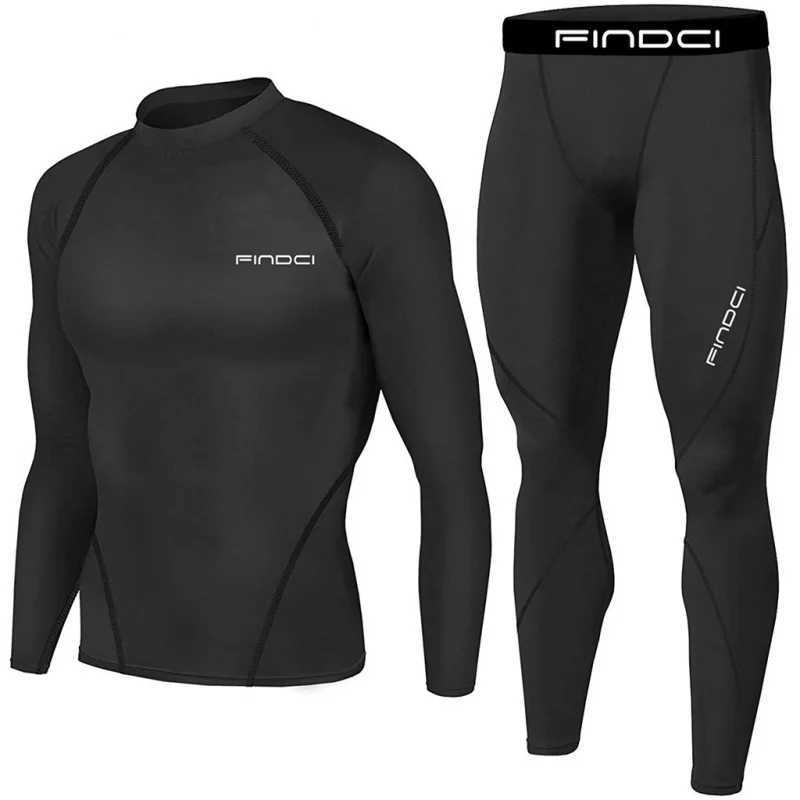 Findci Men Tight Sportswear Gym Workout Running Camo Exclusive Sports Suits Indoor Workout Pants Sets (L Black chip) X250129
