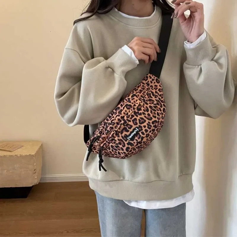 Vintage Leopard Printed Fanny Packs For Women Fashion Zebra Stripe Waist Bag Portable Female Waist Pack Lady Crossbody Chest Bag 250122