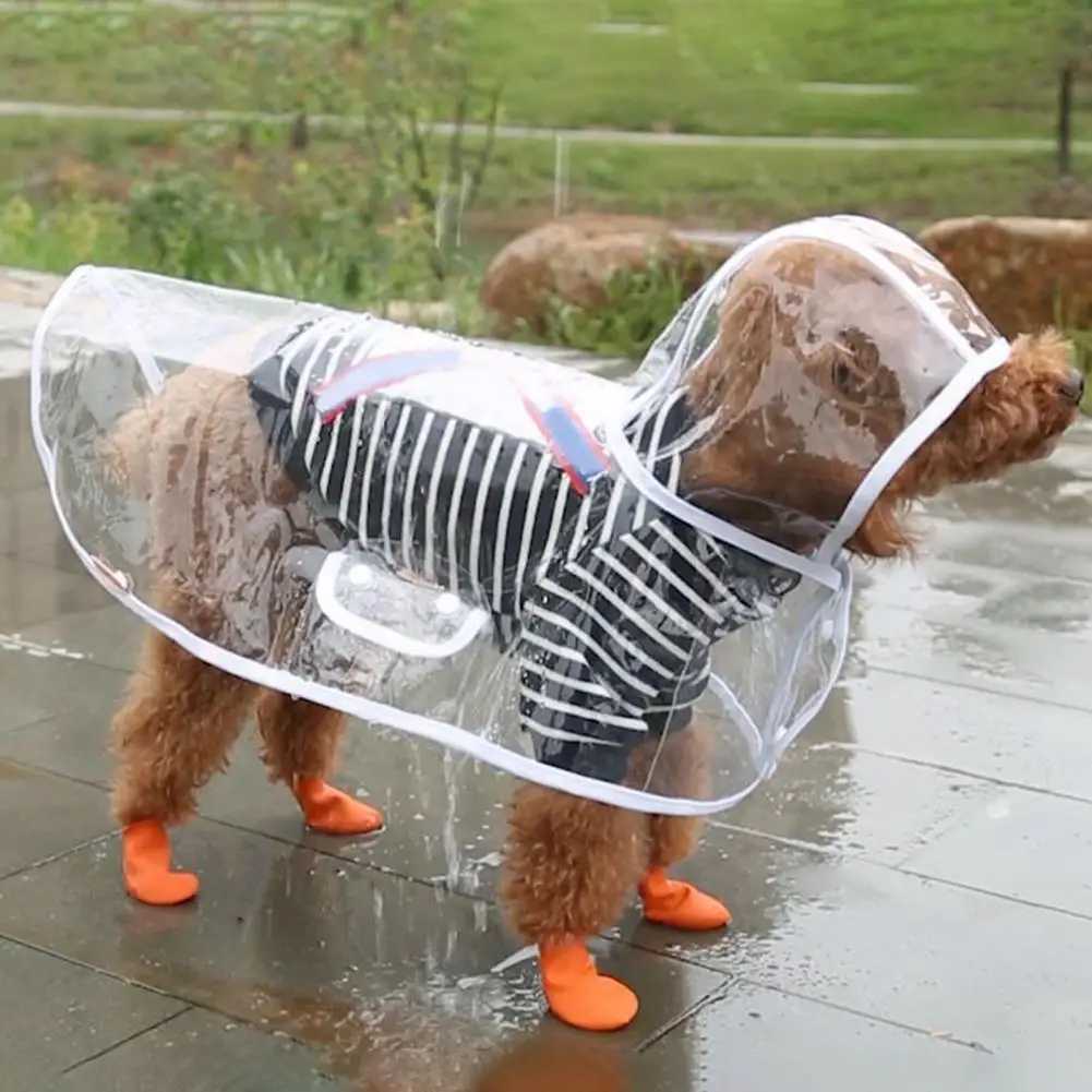 Lightweight Pet Raincoat Transparent Outdoor Pet Dog Rain Jacket Innovative Dog Rainwear Pet Rain Gear Rain SupplyXJ250121