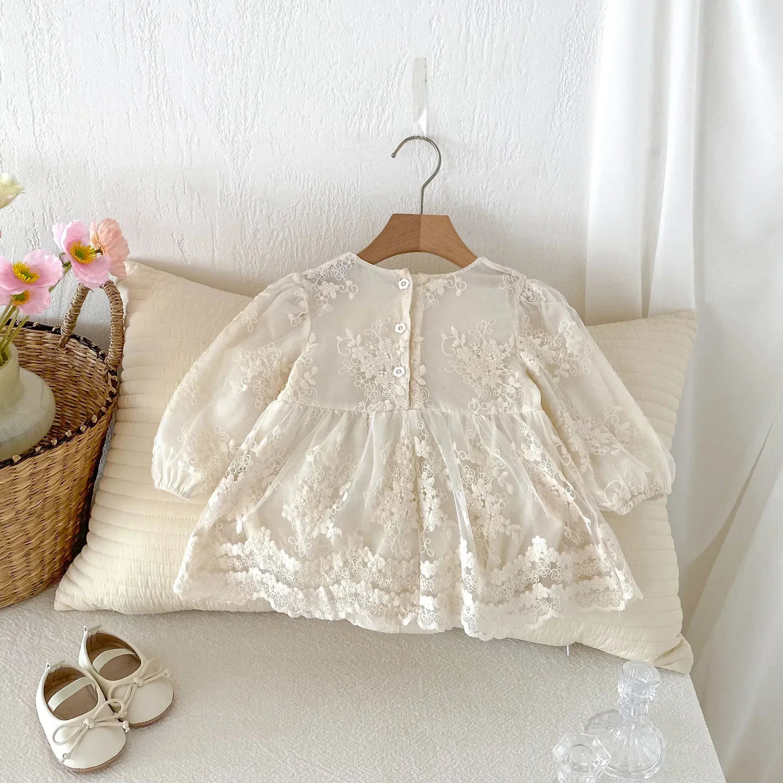 4055 Baby Clothes Bag Fart Clothes Autumn Korean Baby Girls Romper Dress Princess Climbing Clothes 250116