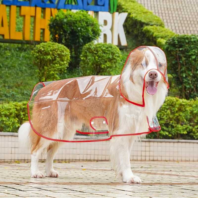 Pet Clothing Big Dog Transparent Outdoor Rain Coat Golden Hair Labrador Border Collie Large Dogs Dog Rain ClothesXJ250121