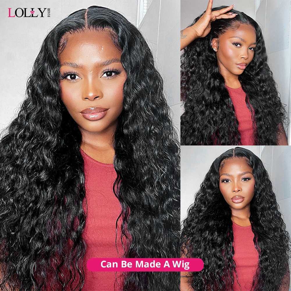 Lolly Deep Wave Bundles With Clo Brazilian Weave Bundles Hair With 4x4 Clo Deep Wave Bundles Human Hair 28 30 InchXJ250120