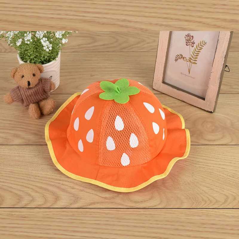 Girls hat Fashion bucket hat Cute mesh sun hat Baby hat Strawberry baby bean summer baby clothing BP52 M250121