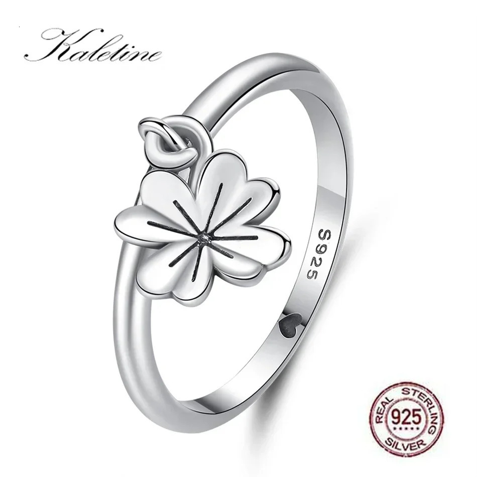 KALETINE Retro Punk 925 Sterling Silver Rings For Women Flower Pendant Trendy Male Men Jewelry Halloween Accessories Bijoux 250121
