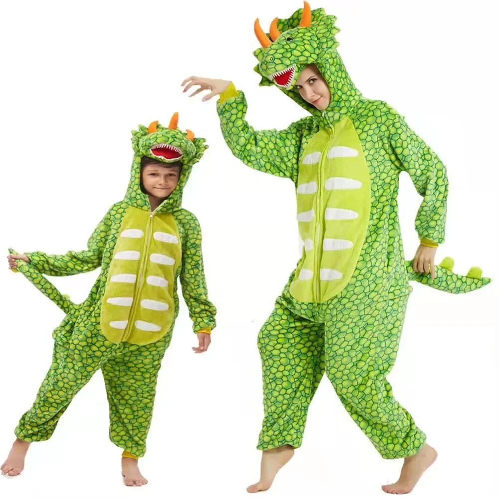 Halloween Dinosaur Animal Cartoon Hooded Jumpsuits Kids Onesies Kigurumi Dragon Pijama Panda Sleepwear Adult Onesie Boy Onesies 250114