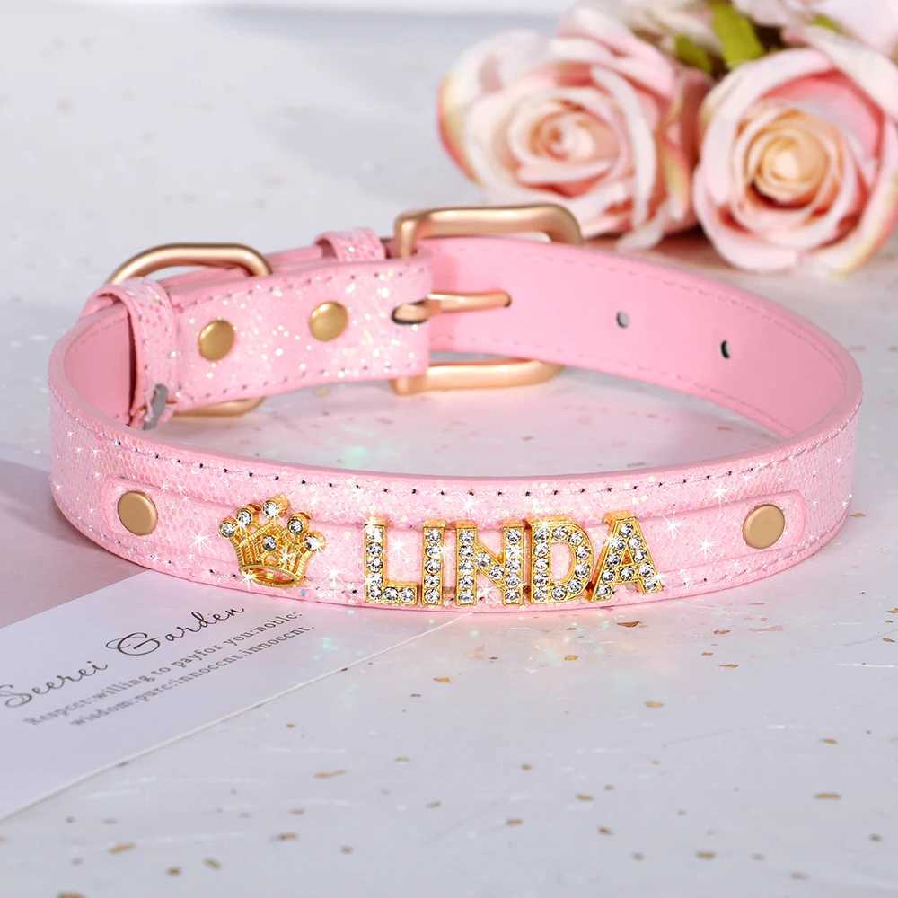 Sparkling crystal small dog collar personalized rhinestone small dog collar customized Chihuahua necklace with charming pet accessories X250129