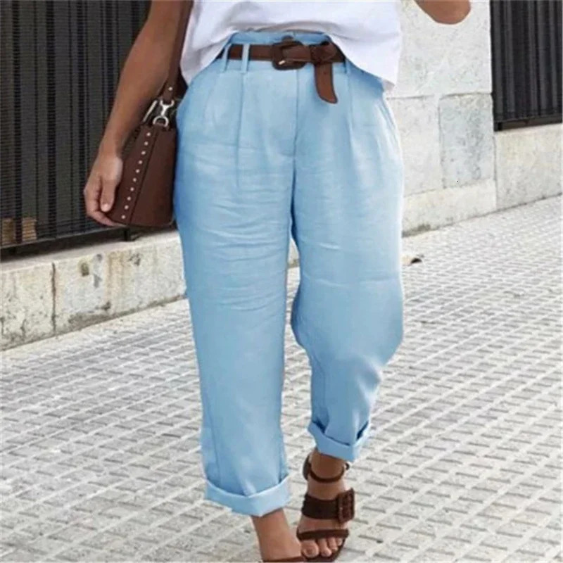 Women Clothes Spring Summer Retro Simple Casual Streetwear Pants Y2K Solid Loose High Waist Straight Trousers Cotton Pantalones 250117