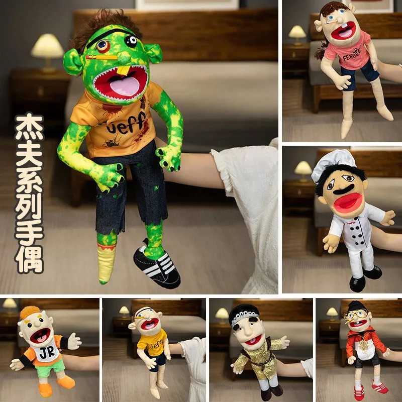 Funny Jeffy Hand Puppet Doll Toy Talk Show Roleplay Movable Mouth Props Chef Police Prince Dad Mom Penelope Cody Junior Joseph X250129