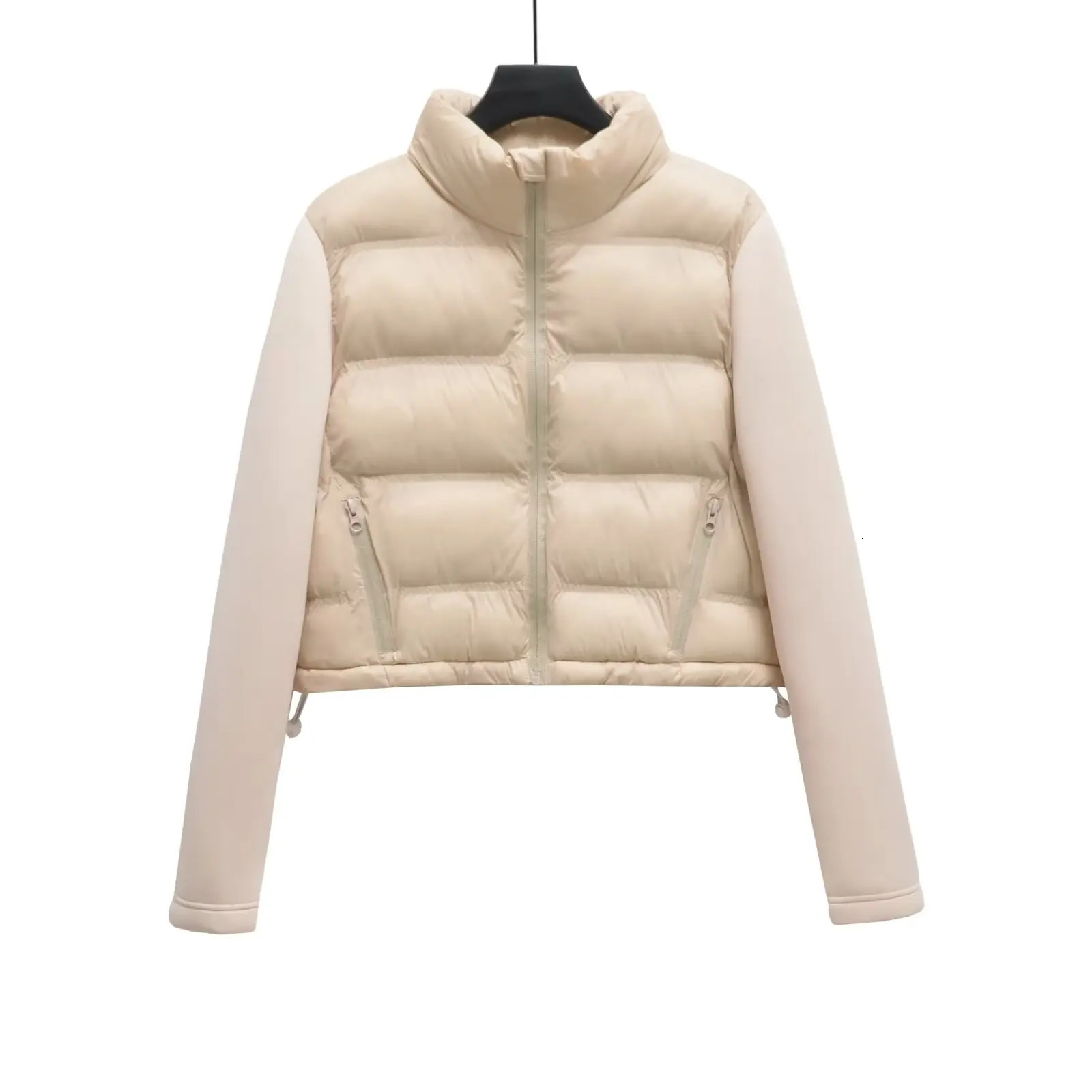 2024 autumn womens clothing fashion temperament casual French niche stand up collar slim fit spliced cotton jacket 250113Z