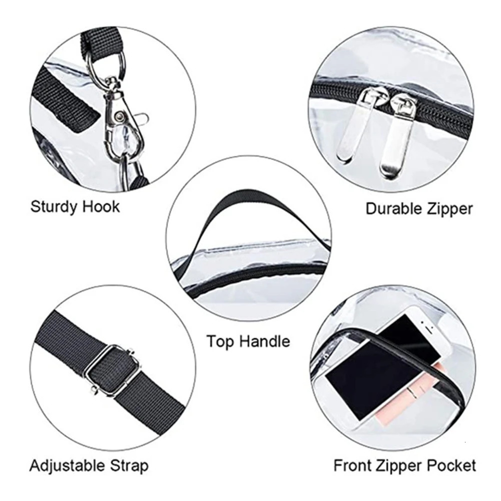 Women Shoulder Bags PVC Clear Single Shoulder Purses Stylish Handbag Women Clear Bag for Ladies Outdoor Shopping 250121