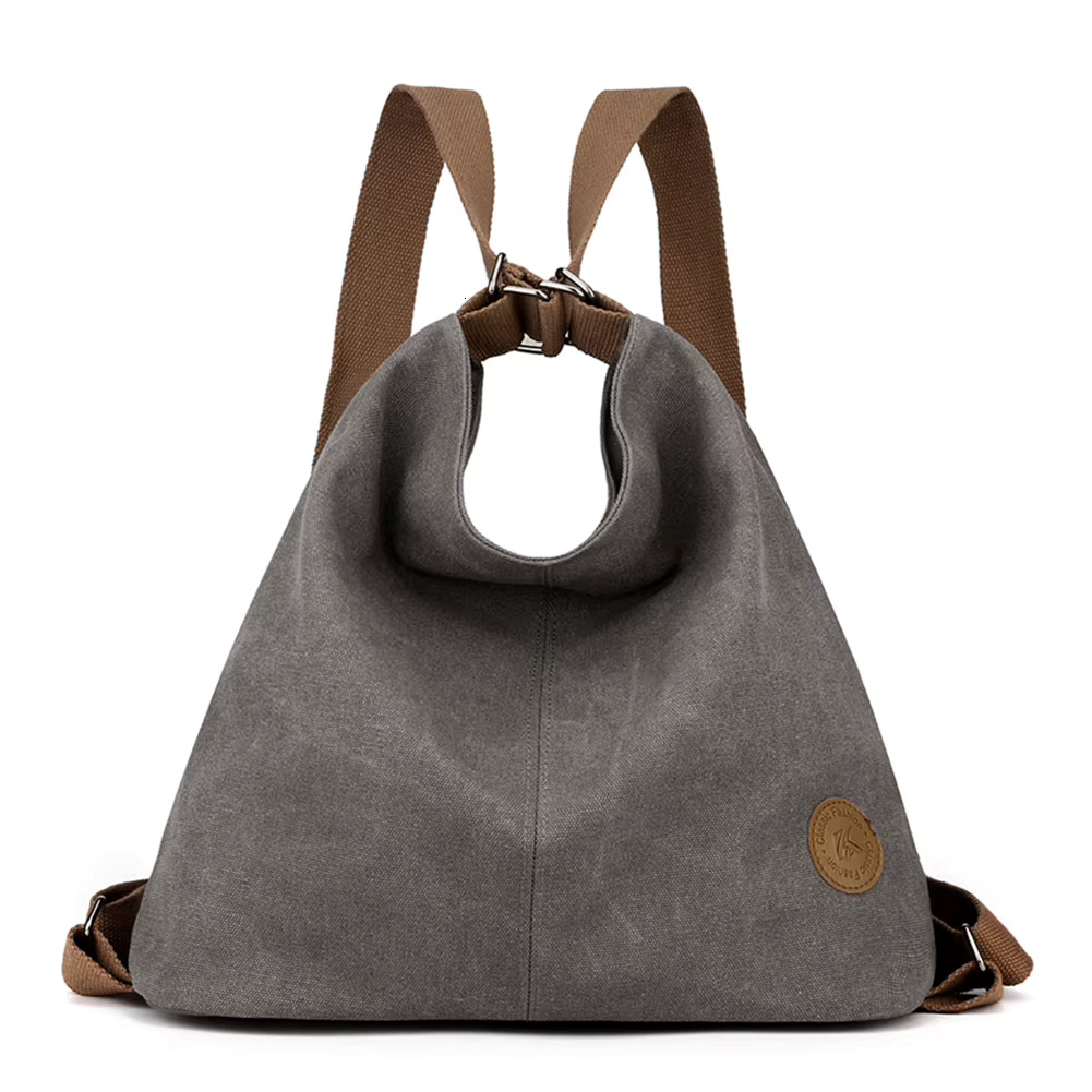 Women Convertible Rucksack With Zipper Pocket Travel Fashion Backpacks Multifunctional Double Shoulder Bag Female Daily Backbags