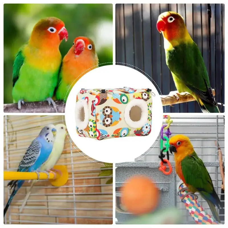 Parrot Nest House Thick Bird Bed Warm Snuggle Hut Washable Bird Nest House Parrot Hideway Bed Sleeping Bed For Parrot Parakeet 250121