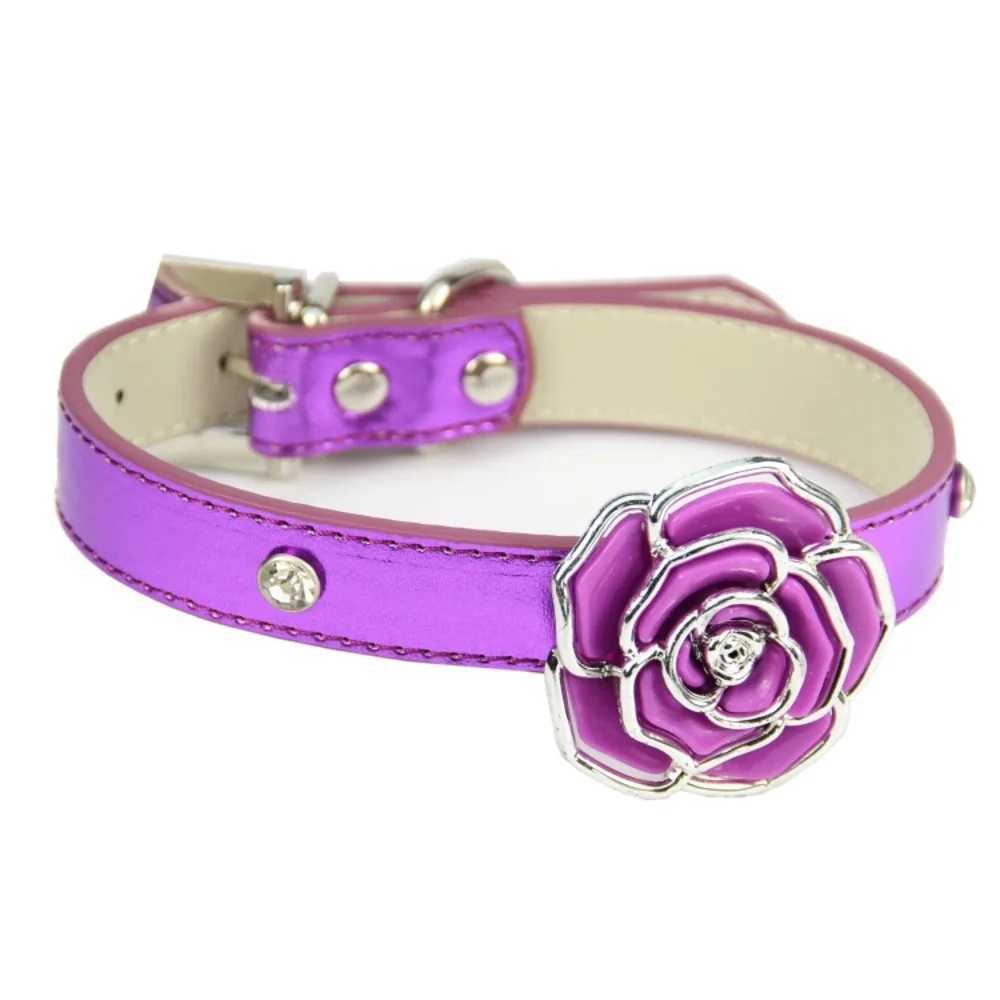 1 piece of PU leather collar suitable for dogs luxury diamond pendant dog collar soft adjustable puppy collar pet accessories X250129