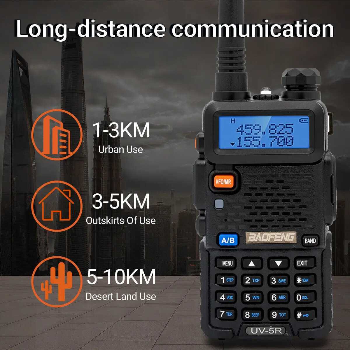 2PCS Baofeng UV-5R walkie talkie dual frequency VHF UHF two-way radio long-distance 128CH VOX handheld transceiver UV5R UV 5R ham radio X250129