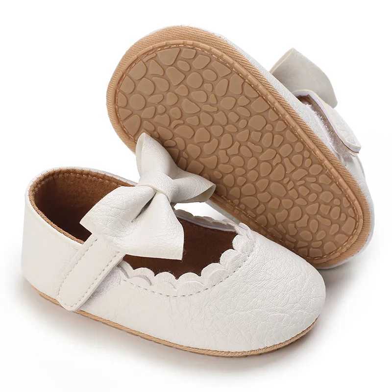 Infant Toddler Bowknot Non-slip Rubber Soft-Sole Flat 0-18 Months Baby Casual Shoes PU First Walker Newborn Bow Decor X250129