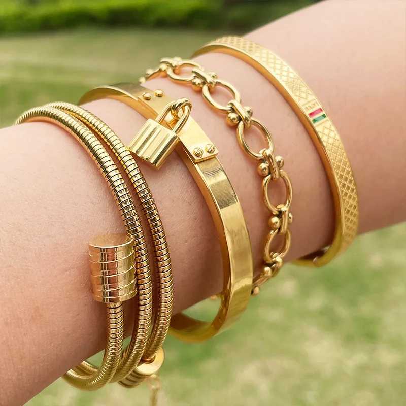 Zalman 316L Stainless Steel Cable Wire Bracelet Bangle Set Wen Unisex Charm Popar Jewelry Accessories No Fade X250129