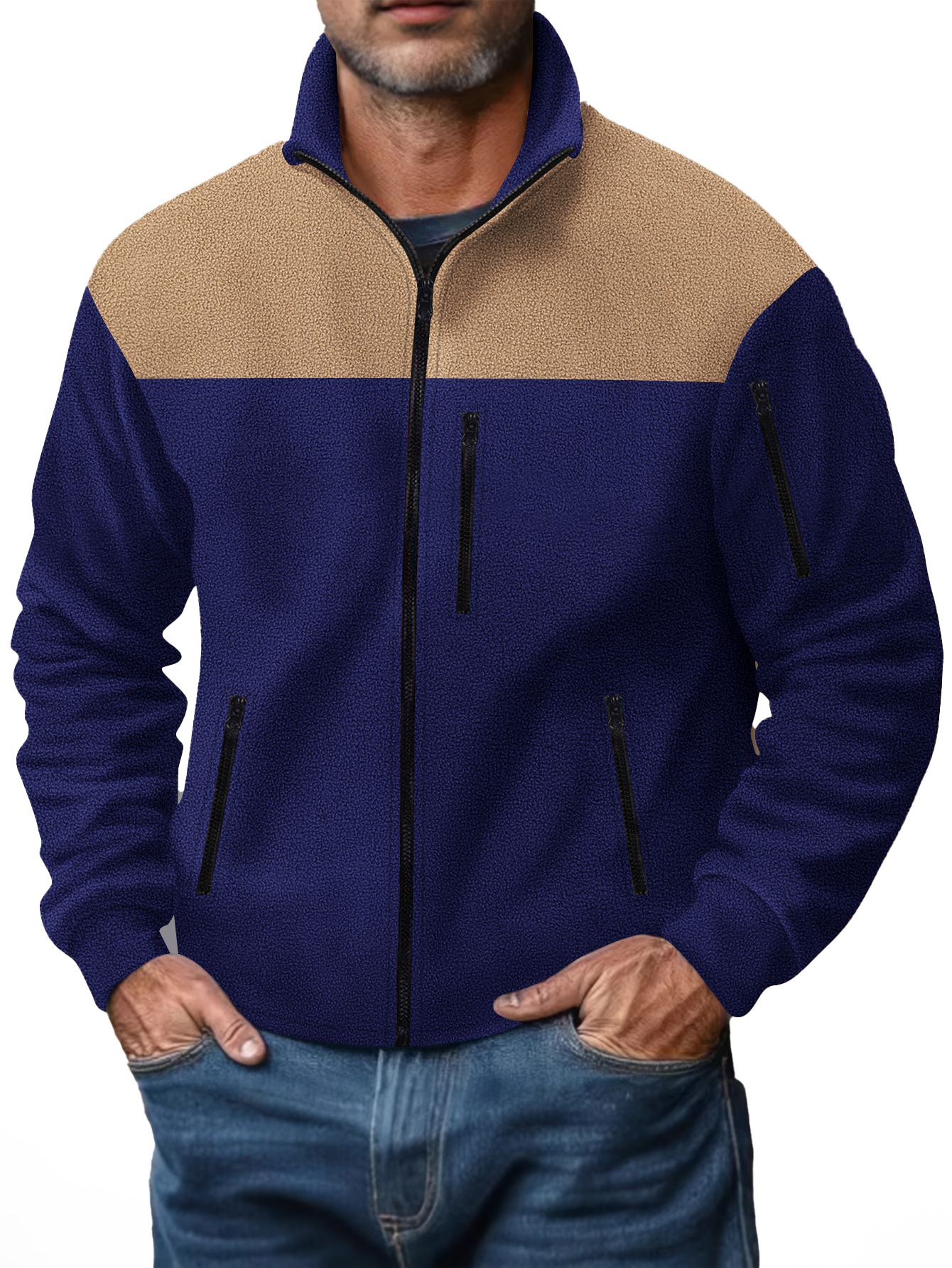 Streetwear Sweatshirts for Men Fleece Unisex High Quality Drop Shoulder Oversized Cardigan Hoodie