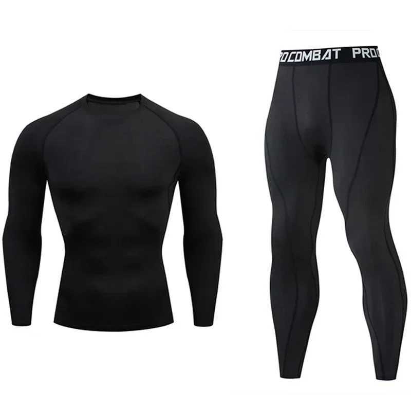 Mens running sportswear gym hot underwear skin compression fitness MMA Rashgard mens fast drying tight track and field clothing X250129
