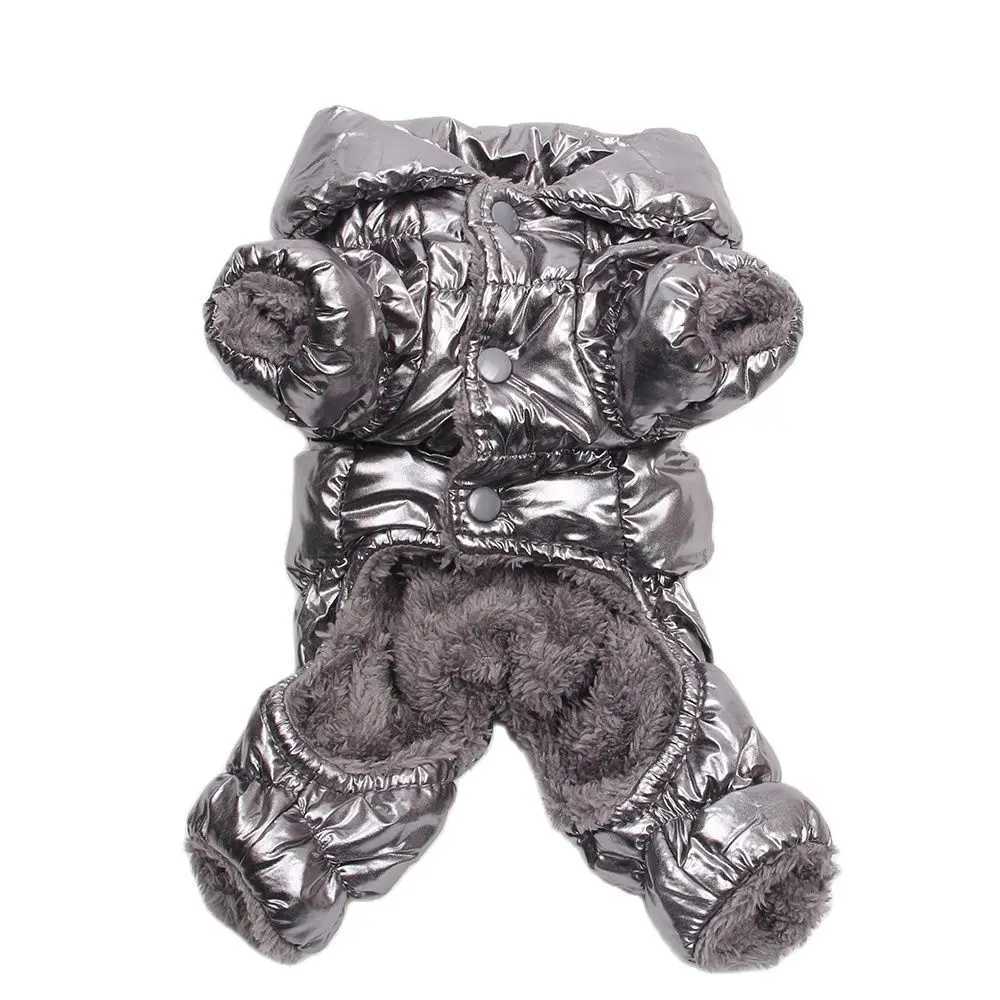 Dogs Cats Winter Jumpsuit with Leash Buckle PU Leather Waterproof Clothes Pet Puppy Coat Jacket Warm Outfit 4 ColoursXJ250121