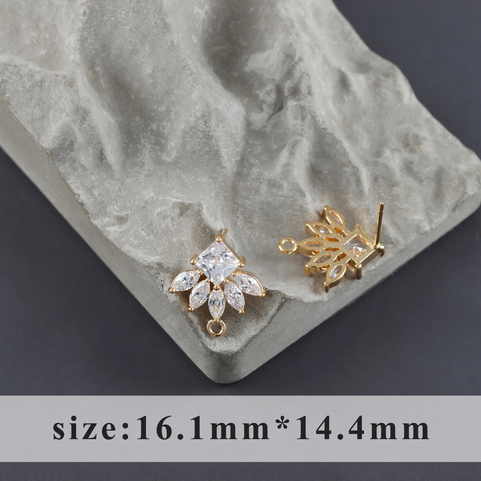 YEGUI M1123jewelry accessories18k gold platedcopper metalzirconscharmshand madediy earringsjewelry making10pcs/lot 250117