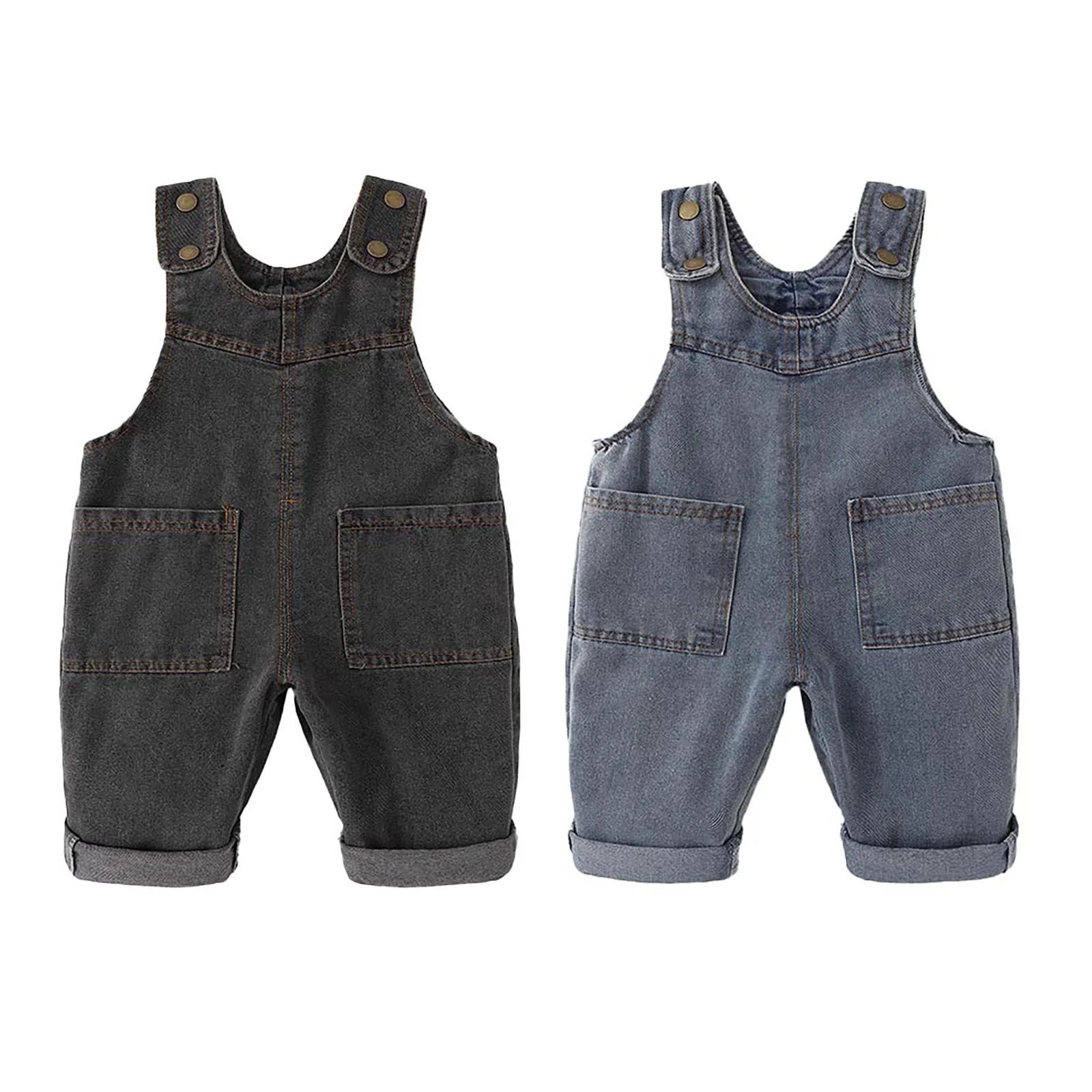 Toddler Baby Boys Girls Denim Romper Overalls Kids Summer Clothes Sleeveless Button Closure Jumpsuit Loose Bodysuit Casual Wear 250117