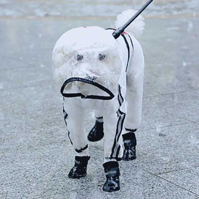 Transparent Pet Dog Raincoat For Rainy Days Lightweight Waterproof Pet Jacket Raincoat Windproof Hooded Jacket Simple Puppy CoatXJ250121