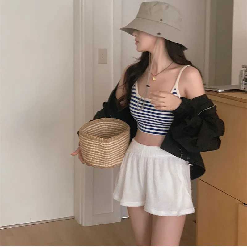 New Sexy Pink Striped Bikinis Two Pieces Swimsuit Women Swimwear with Short Beach Wear Bathing Suits Korean Bikini Set Pool 2024XJ250120