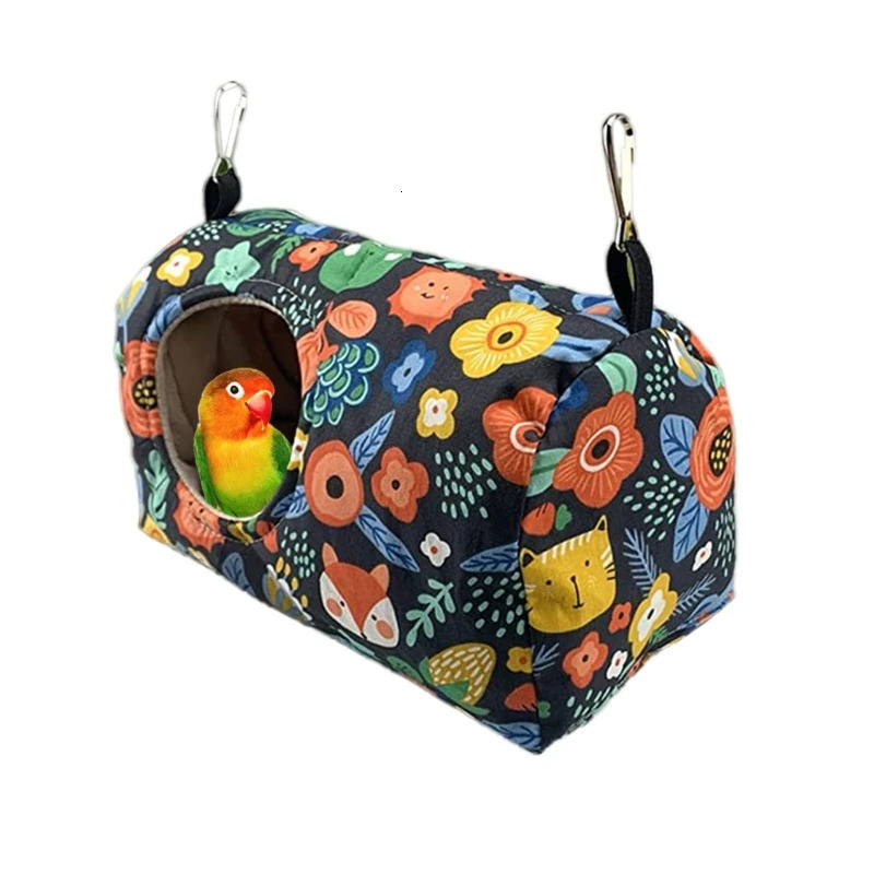 Bird Warm Nest Hanging Hammock House Winter Plush Tent Hideaway Sleeping Bed for Finches Canaries Easy Hangs for Cage 250121