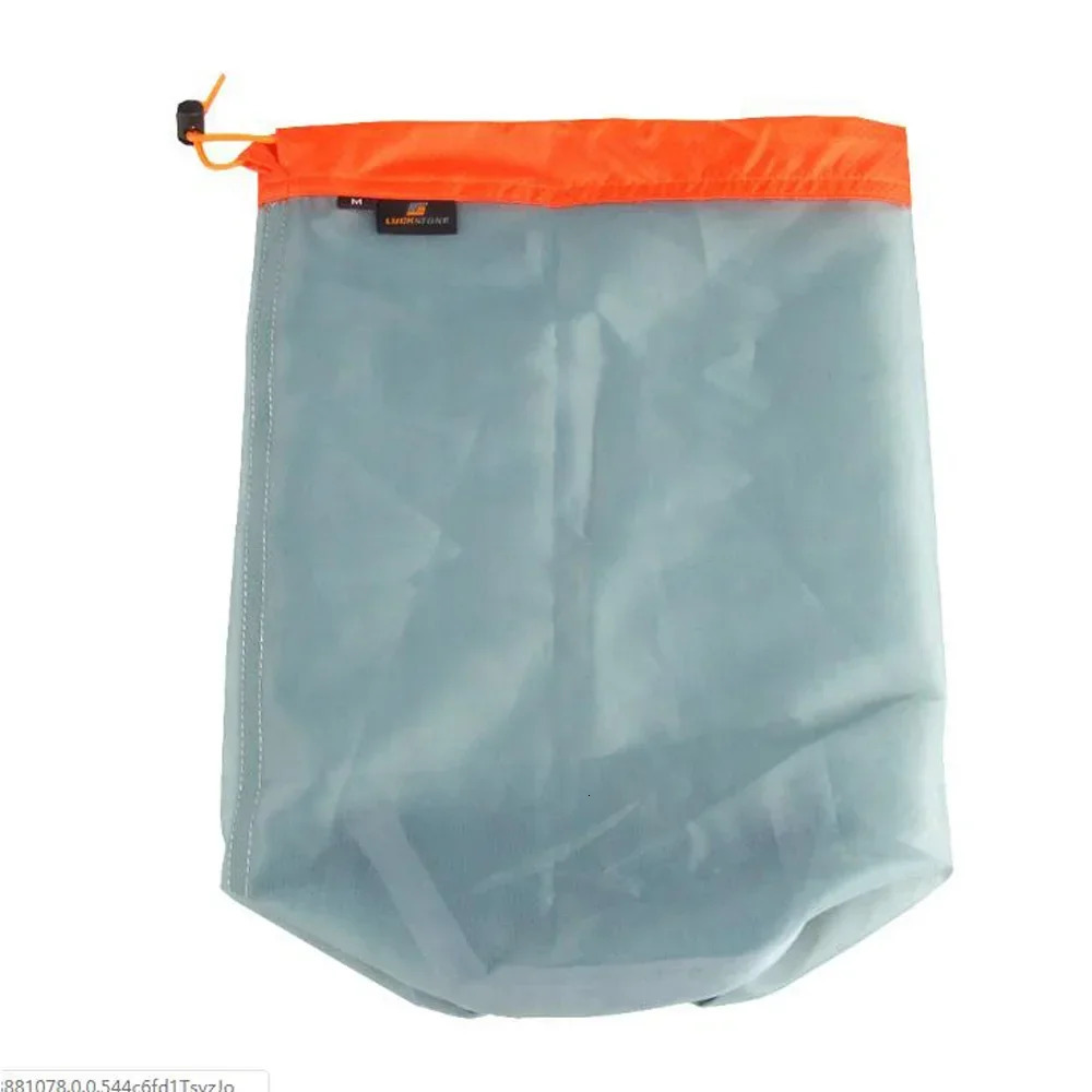 Travel Mesh Storage Ultralight Bag Outdoor Drawstring Stuff Sack Camping Traveling Organizer Hiking Tool Accessories 5 size 250121