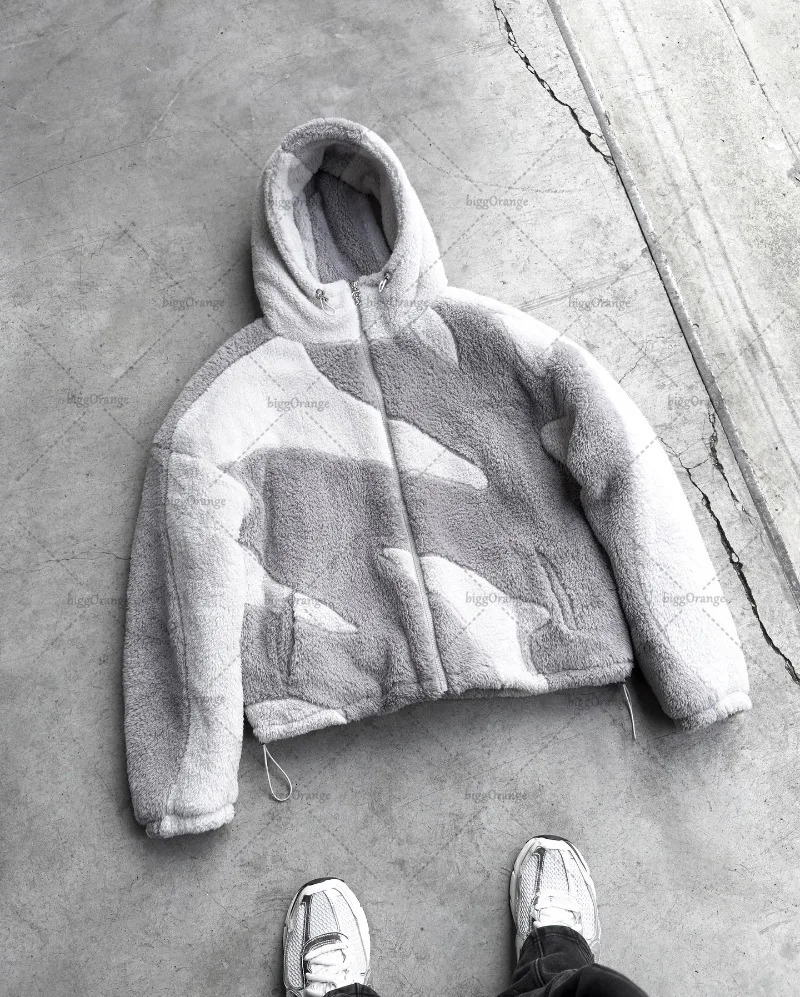 High Street Fashion Streetwear Gothic Punk Irregular Pattern Color Block Jacket Men Personalized Casual Zipper Hooded Coat 250122