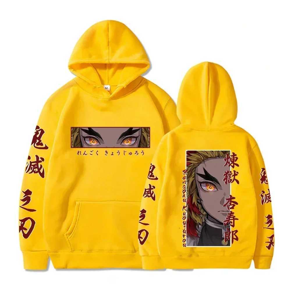 Hot Anime Demon Slayer Hooded Rengoku Kyoujurou Eyes Graphic Print Autumn Winter Men Women Casual Sweatshirt Plus Size HoodieXJ2500118