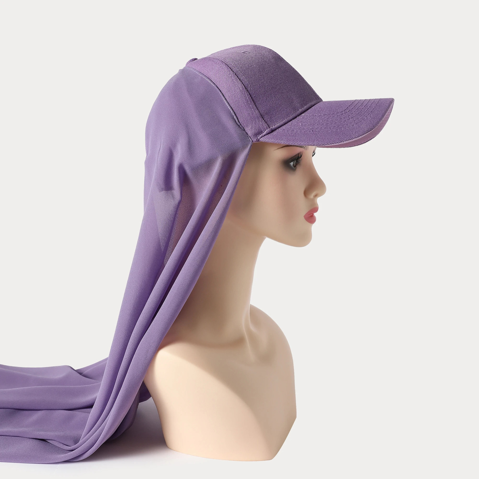Musilm Women Chiffon Hijab With Base Ball Cap Summer Sports Cap with Chiffon HIjabs Ready To Wear Instant Chiffon Sport HIjabs 250121