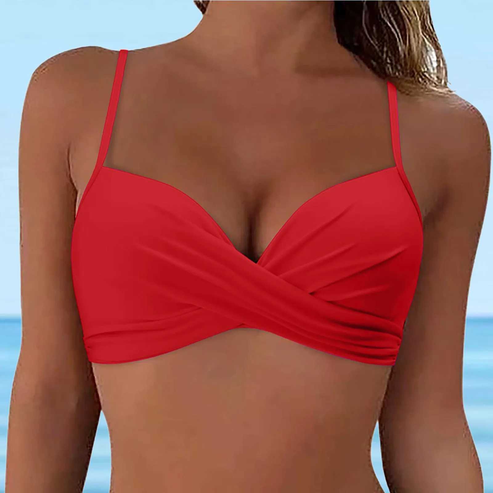 Women Back Stainless Steel Swimwear Tops Underwire Full Coverage Bikini Top 2 Piece WomenS Swimsuit Bikini Woman 2024XJ250120