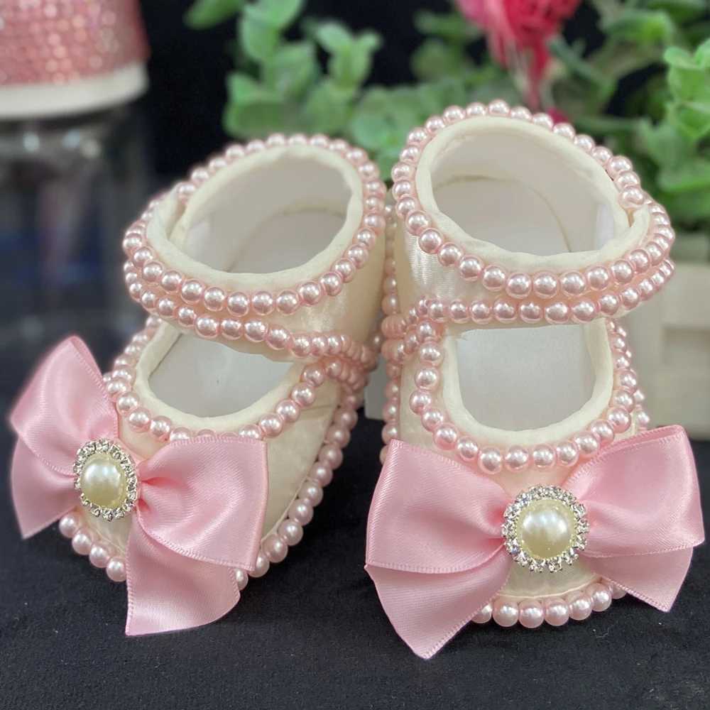 Dollbling Lace Surface Baby Girls Infant Newborn Princess Shoes First Walkers Sparkly Glitter Soft Bow Buckle Toddler Shoes X250129