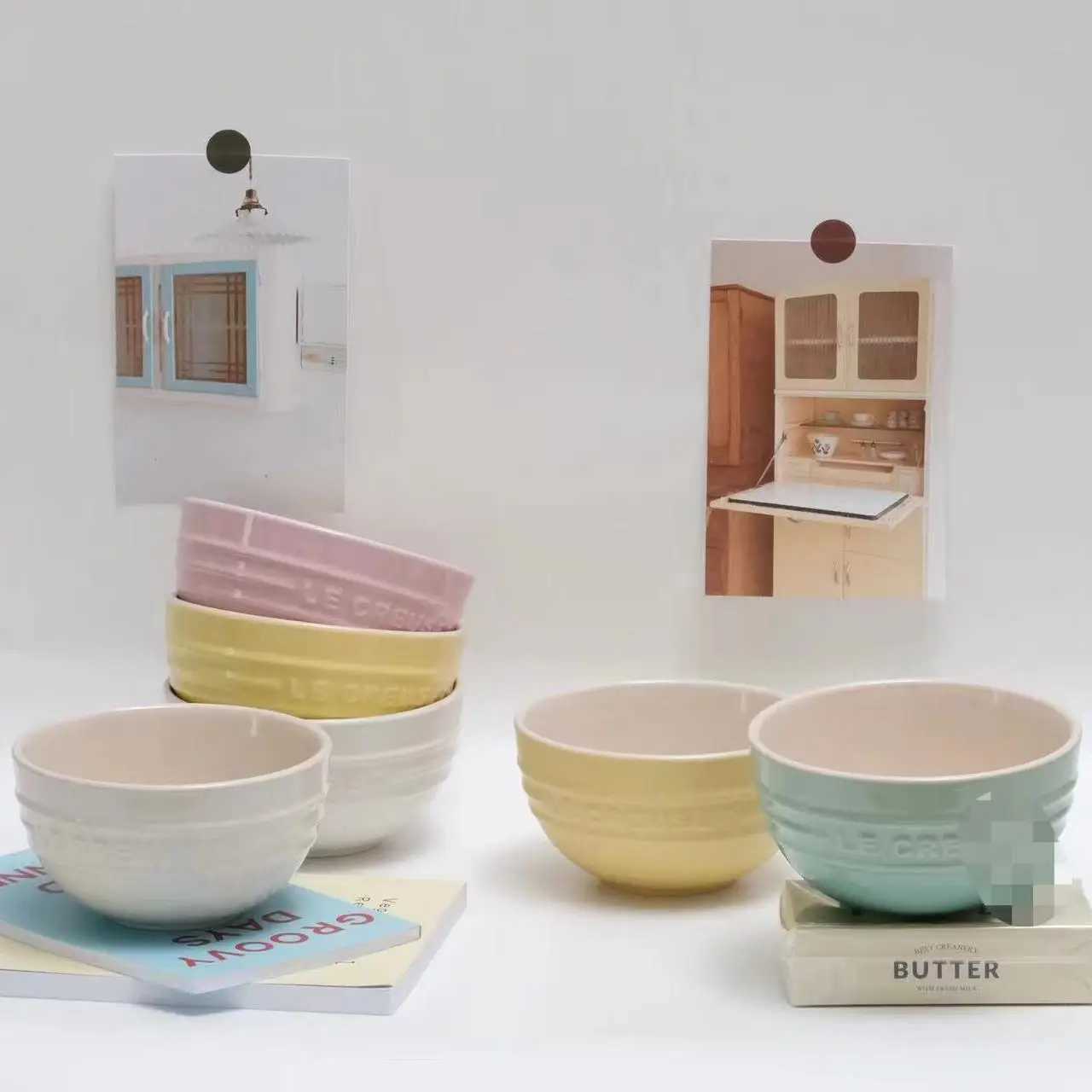 Macaron Rainbow Bowl Rice Bowl Multicolored Ceramic Bowl Kitchen Supplies Household Single Person Eating Multi Person X250129