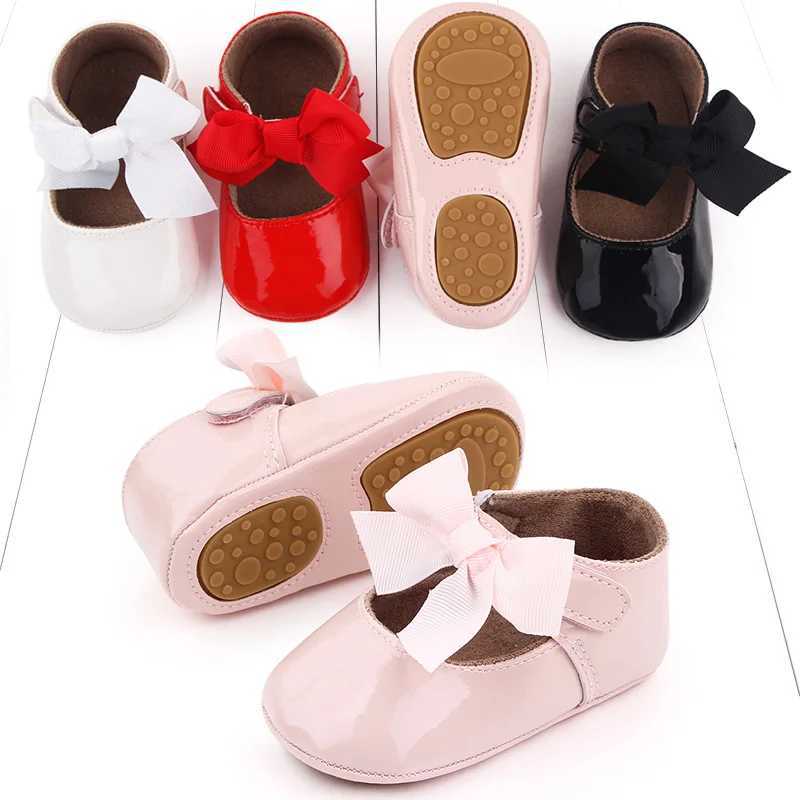 Baby Girl Princess Shoes High Quality PU and TPR Anti-slip Cute Bowknot Toddler Birthday Party Shoes for 0-18 M 2023 New Fashion X250129