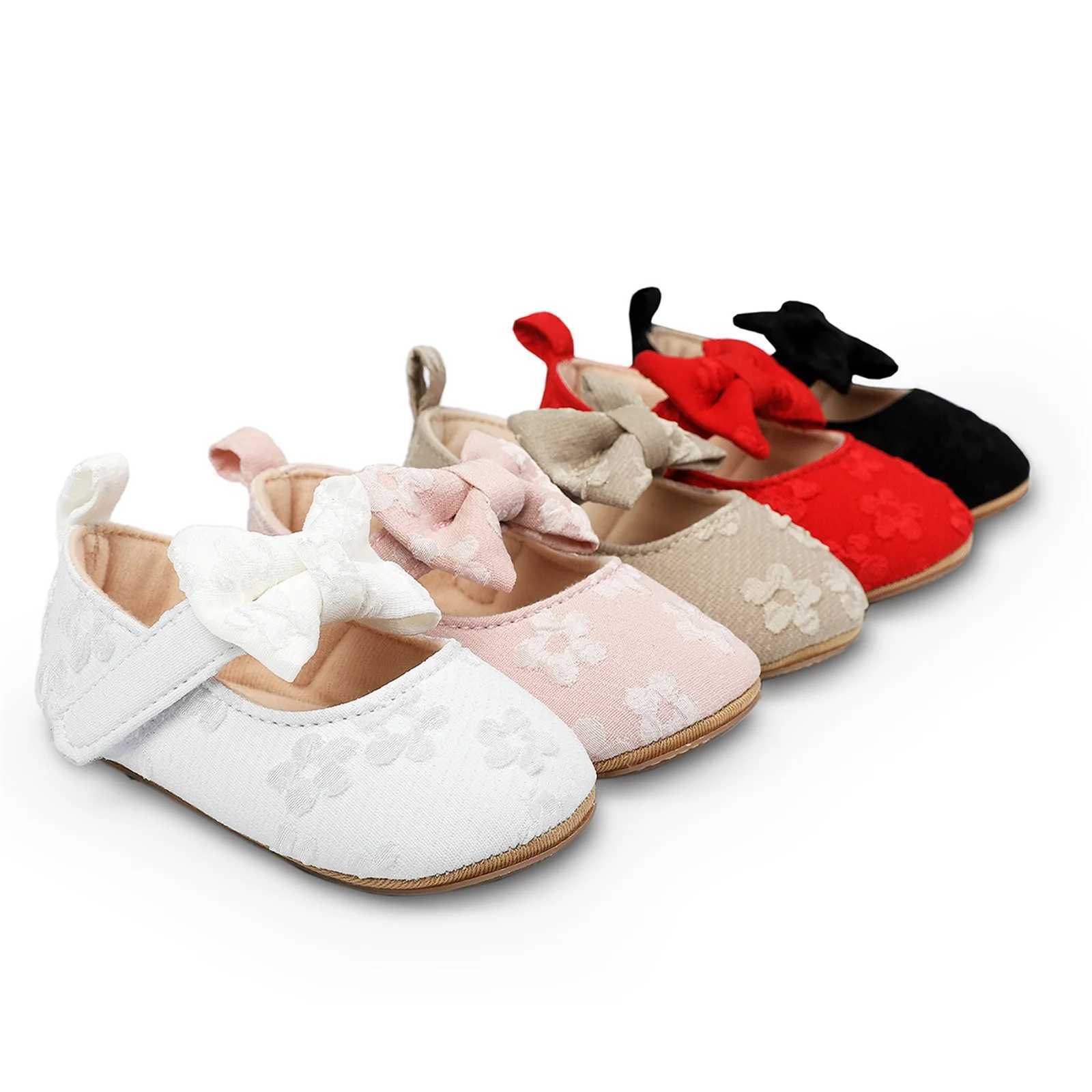 EWODOS Infant Baby Girls Casual Shoes Non-Slip Soft Sold Flower Bowknot Flats Toddler First Walker Spring Summer Princess Shoes X250129