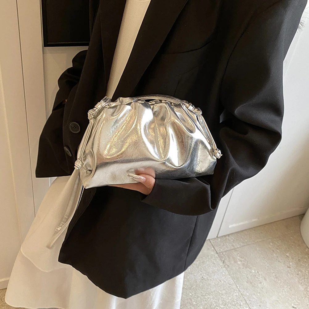 Fashion Dumpling Evening Handbag Womens Soft PU Leather Small Satchel High Quality Clutch Purse for Wedding Cocktail Party Prom 250117