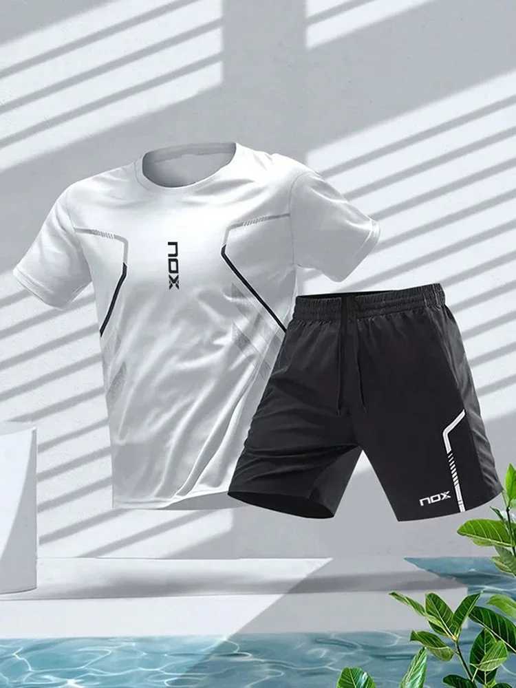 2024Nox Mens Tennis Sports T-shirt And Loose Shorts Set Comfortable Sports Shorts Summer Mens Badminton Training Wear X250129