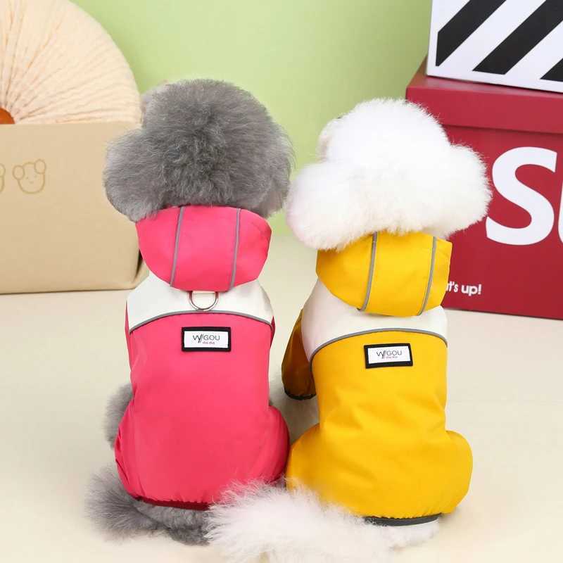 Waterproof Dog Jumpsuit With Caps Four Legs Dog Raincoat for Small Dogs Puppy Clothes Reflective Chihuahua Rain Coat Pet CostumeXJ250121