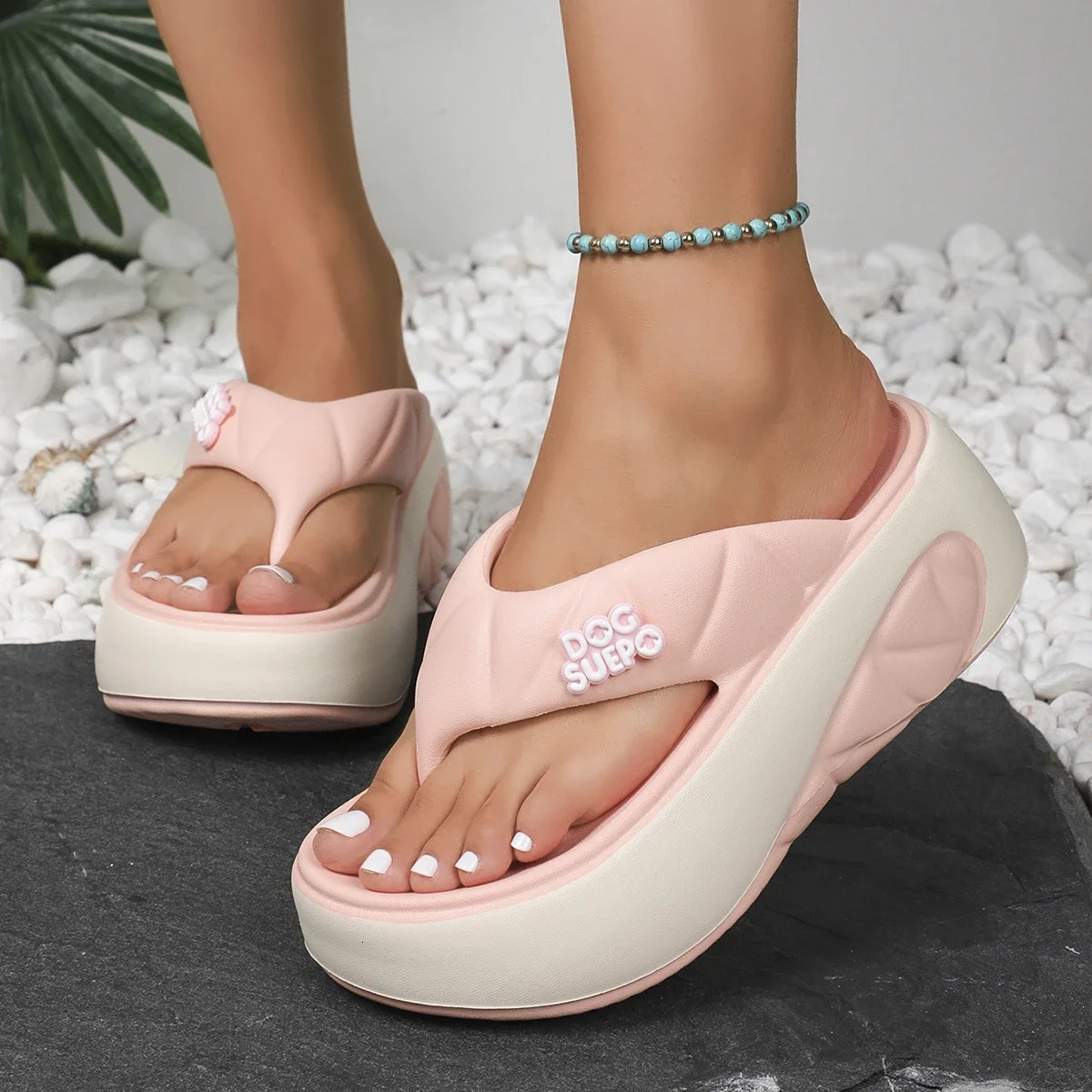 Women Platform Slippers Summer Outdoor Beach Sandals Comfortable Shallow Fashion Flip Flops Lightweight Slides 250117